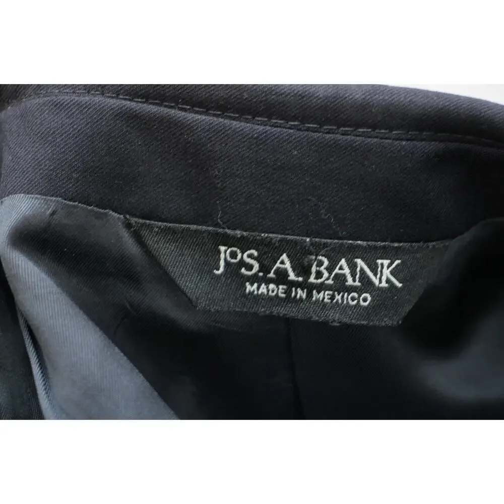 Jos A Bank Blazer Mens 38R Navy Blue 100% Wool Signature‎ 2 Buttons